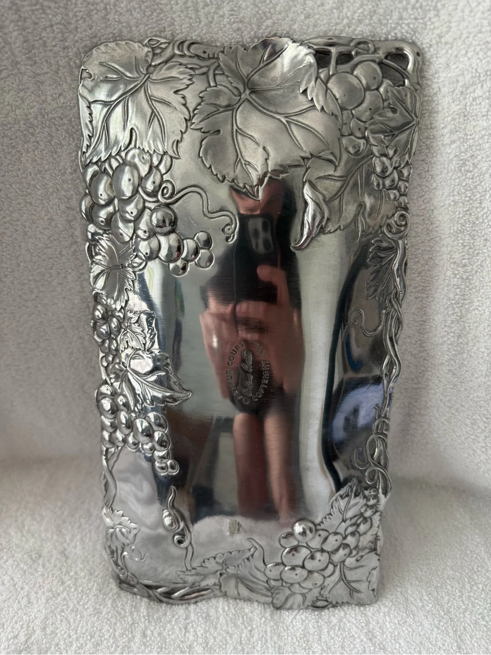 Arthur Court Silver Grape Motif Serving Tray